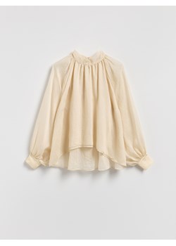 Reserved - Bluzka z lyocellem - złamana biel ze sklepu Reserved w kategorii Bluzki damskie - zdjęcie 187366152