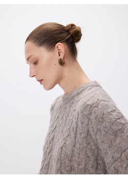 Reserved - Sweter z warkoczowym splotem - brązowy ze sklepu Reserved w kategorii Swetry damskie - zdjęcie 187366173