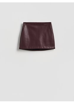 Reserved - Spódnico-szorty z imitacji skóry - mahoniowy ze sklepu Reserved w kategorii Spódnice - zdjęcie 187366221