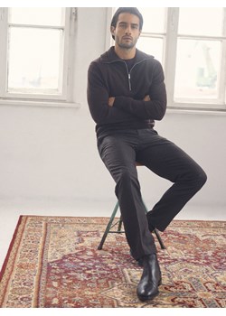 Reserved - Wełniany sweter z domieszką kaszmiru - brązowy ze sklepu Reserved w kategorii Swetry męskie - zdjęcie 187366262