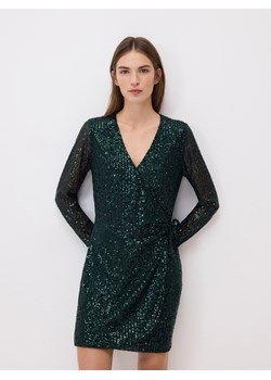 Reserved - Cekinowa sukienka mini - zielony ze sklepu Reserved w kategorii Sukienki - zdjęcie 187368473