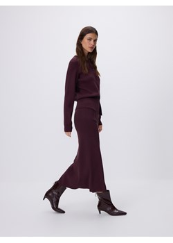 Reserved - Spódnica midi z wiskozą - burgundowy ze sklepu Reserved w kategorii Spódnice - zdjęcie 187368614