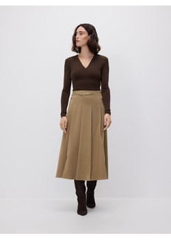 Reserved - Plisowana spódnica - beżowy ze sklepu Reserved w kategorii Spódnice - zdjęcie 187368762