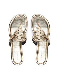 Japonki Tory Burch Miller 162596 Złoty ze sklepu eobuwie.pl w kategorii Klapki damskie - zdjęcie 187368950