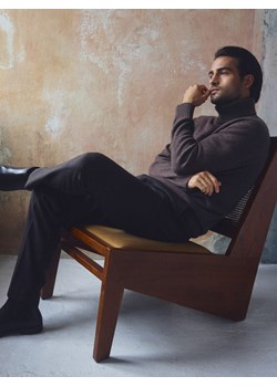 Reserved - Sweter z wełną z jaka - brązowy ze sklepu Reserved w kategorii Swetry męskie - zdjęcie 187369460