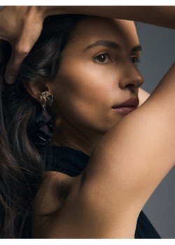 Reserved - Wiszące kolczyki - ciemnofioletowy ze sklepu Reserved w kategorii Kolczyki - zdjęcie 187369481