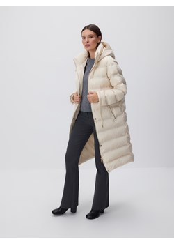 Reserved - Długa kurtka z kapturem - złamana biel ze sklepu Reserved w kategorii Płaszcze damskie - zdjęcie 187369661
