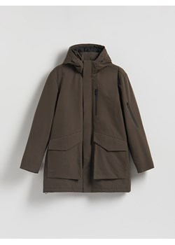 Reserved - Wodoodporna parka z kapturem - brązowy ze sklepu Reserved w kategorii Parki męskie - zdjęcie 187369680