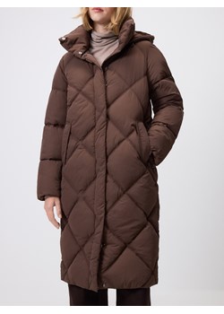 Reserved - Długa kurtka z kapturem - ciemnobrązowy ze sklepu Reserved w kategorii Płaszcze damskie - zdjęcie 187369702