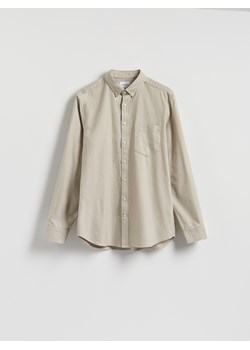 Reserved - Bawełniana koszula regular fit - beżowy ze sklepu Reserved w kategorii Koszule męskie - zdjęcie 187369893