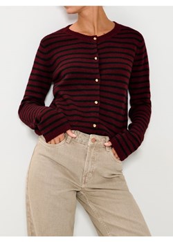 Sinsay - Rozpinany sweter w paski - bordowy ze sklepu Sinsay w kategorii Swetry damskie - zdjęcie 187370342