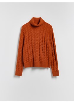Reserved - Golf z ozdobnym splotem - miedziany ze sklepu Reserved w kategorii Swetry damskie - zdjęcie 187371330