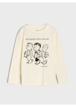 Sinsay - Bawełniana koszulka z nadrukiem Le Petit Nicolas - beżowy ze sklepu Sinsay w kategorii Bluzki dziewczęce - zdjęcie 187371771