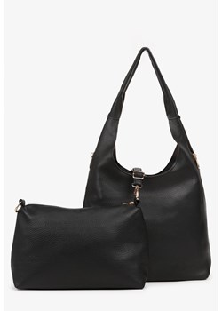 Czarna Torebka Typu Shopper z Saszetką Fesandia ze sklepu born2be.pl w kategorii Torebki hobo - zdjęcie 187372003