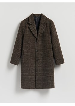 Reserved - Płaszcz z domieszką wełny - brązowy ze sklepu Reserved w kategorii Płaszcze męskie - zdjęcie 187372093