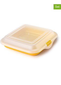 Ibili Pudełka (3 szt.) w kolorze żółtym na kanapki - 14,5 x 14,5 cm ze sklepu Limango Polska w kategorii Pojemniki kuchenne - zdjęcie 187372454