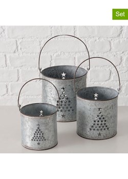 Boltze Świeczniki (3 szt.) &apos;&apos;Smola&apos;&apos; w kolorze jasnoszarym ze sklepu Limango Polska w kategorii Świeczniki - zdjęcie 187372520