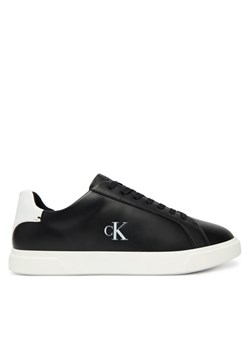 Sneakersy Calvin Klein Low Pro Cup Laceup Lth Moire HW0HW02845 Czarny ze sklepu eobuwie.pl w kategorii Buty sportowe damskie - zdjęcie 187373441
