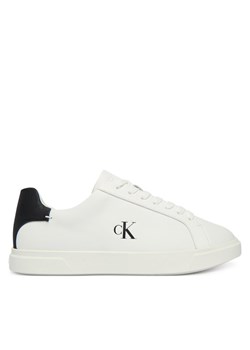 Sneakersy Calvin Klein Low Pro Cup Laceup Lth Moire HW0HW02845 Biały ze sklepu eobuwie.pl w kategorii Buty sportowe damskie - zdjęcie 187373451