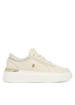 Sneakersy Tommy Hilfiger Shiny Leather Platform Sneaker FW0FW09364 Écru ze sklepu eobuwie.pl w kategorii Buty sportowe damskie - zdjęcie 187373463