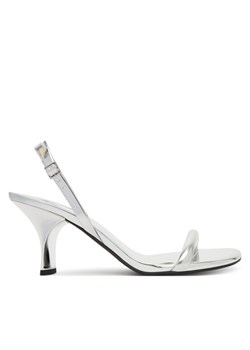 Sandały Calvin Klein Sculpt Kitt Heel Strappy Lth Met HW0HW02709 Srebrny ze sklepu eobuwie.pl w kategorii Sandały damskie - zdjęcie 187373470