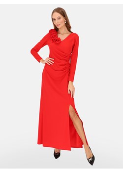 Czerwona wieczorowa sukienka maxi z rozcięciem L'AF Mara ze sklepu Eye For Fashion w kategorii Sukienki - zdjęcie 187374443