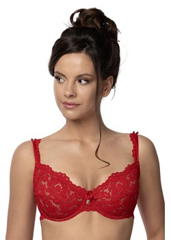 Biustonosz miękki Róża Newia czerwony ze sklepu kontri.pl w kategorii Biustonosze - zdjęcie 187374780