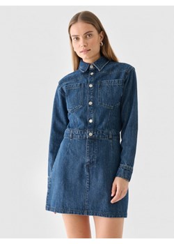 Sukienka jeansowa mini Outhorn OTHWAW24TDREF162 - granatowa ze sklepu Sportstylestory.com w kategorii Sukienki - zdjęcie 187376202