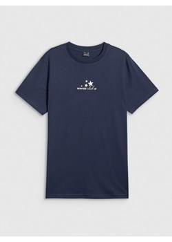 Damski t-shirt z nadrukiem 4F 4FRAW25TTSHF3411 - granatowy ze sklepu Sportstylestory.com w kategorii Bluzki damskie - zdjęcie 187376262
