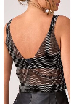 Marilyn top z siateczki zdobionej kryształkami Brillant, Kolor czarno-srebrny, Rozmiar uniwersalny, Marilyn ze sklepu Intymna w kategorii Podkoszulki i halki - zdjęcie 187377821
