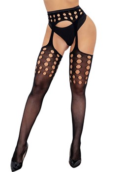 Czarne pończochy z pasem 4024, Kolor czarny, Rozmiar uniwersalny, SoftLine Collection ze sklepu Intymna w kategorii Pończochy - zdjęcie 187377900