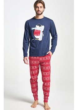 Męska piżama świąteczna z nadrukiem granatowa ALBANO, Kolor granatowo-czerwony, Rozmiar 2XL, Sorbetto ze sklepu Intymna w kategorii Piżamy męskie - zdjęcie 187377903