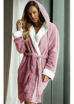 Unikat szlafrok damski z kapturem różowy Sharon, Kolor różowy, Rozmiar S, Unikat ze sklepu Intymna w kategorii Szlafroki damskie - zdjęcie 187377983