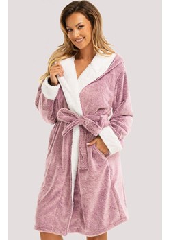 Unikat szlafrok damski z kapturem różowy Sharon, Kolor różowy, Rozmiar S, Unikat ze sklepu Intymna w kategorii Szlafroki damskie - zdjęcie 187377984