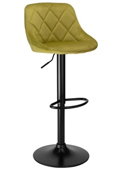 Oliwkowy hoker welurowy na czarnej nodze B6-Z17 ze sklepu Edinos.pl w kategorii Hokery - zdjęcie 187378072