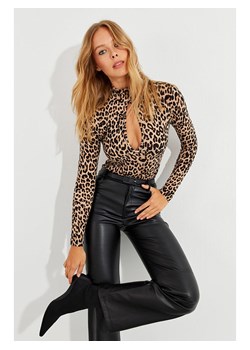 trendyol Koszulka w kolorze beżowo-czarno-jasnobrązowym ze sklepu Limango Polska w kategorii Bluzki damskie - zdjęcie 187378723