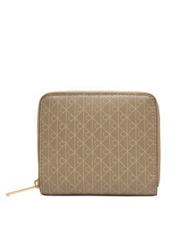 Portfel Calvin Klein Emblem Aop Square Zip Around LV04F1089G Brązowy ze sklepu eobuwie.pl w kategorii Portfele damskie - zdjęcie 187378850