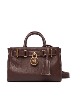 Torebka Tommy Hilfiger American Icon Micro Tote Leather AW0AW18167 Brązowy ze sklepu eobuwie.pl w kategorii Torebki damskie - zdjęcie 187378903