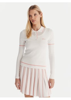 Guess Polo V5GP00Z3D60 Biały Slim Fit ze sklepu MODIVO w kategorii Bluzki damskie - zdjęcie 187379460