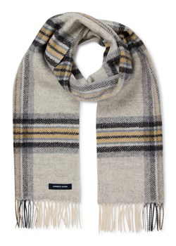 Andrew James Męski wełniany szalik Mężczyźni Wełna jasny szary w kratkę ze sklepu vangraaf w kategorii Szaliki męskie - zdjęcie 187380140