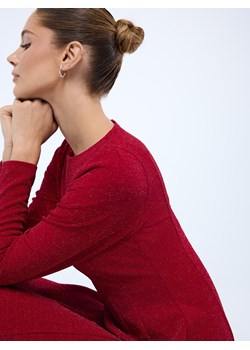 Mohito - Czerwona sukienka mini z metalizowaną nitką - czerwony ze sklepu Mohito w kategorii Sukienki - zdjęcie 187380592