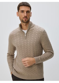 Reserved - Sweter z domieszką wełny - beżowy ze sklepu Reserved w kategorii Swetry męskie - zdjęcie 187380693