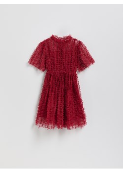 Reserved - Tiulowa sukienka z kokardkami - czerwony ze sklepu Reserved w kategorii Sukienki dziewczęce - zdjęcie 187380851