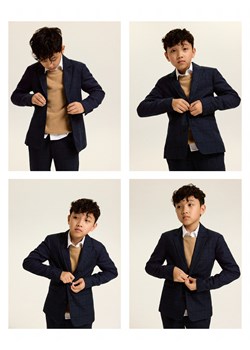 Reserved - Marynarka z wiskozą - granatowy ze sklepu Reserved w kategorii Marynarki i garnitury chłopięce - zdjęcie 187381353