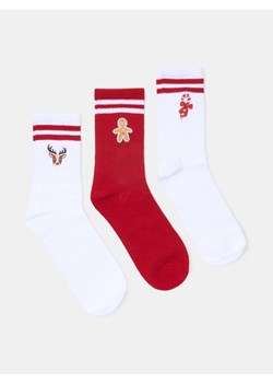 Sinsay - Prążkowane skarpetki 3 pack - wielobarwny ze sklepu Sinsay w kategorii Skarpetki damskie - zdjęcie 187382201