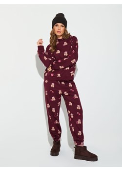 Sinsay - Spodnie jogger ze wzorem - bordowy ze sklepu Sinsay w kategorii Spodnie damskie - zdjęcie 187382223