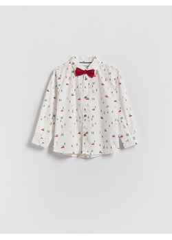 Reserved - Świąteczna koszula - biały ze sklepu Reserved w kategorii Koszule chłopięce - zdjęcie 187382694