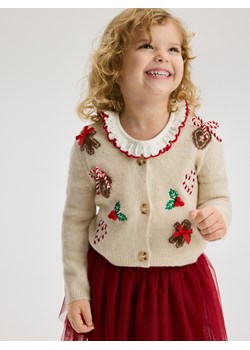 Reserved - Świąteczny kardigan - kremowy ze sklepu Reserved w kategorii Swetry dziewczęce - zdjęcie 187382741