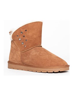 Gooce Skórzane botki zimowe &quot;Suzie&quot; w kolorze jasnobrązowym ze sklepu Limango Polska w kategorii Śniegowce damskie - zdjęcie 187383791