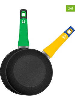 Benetton Patelnie (2 szt.) w kolorze czarnym ze wzorem ze sklepu Limango Polska w kategorii Garnki - zdjęcie 187383803